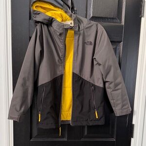 The North Face Kids Charcoal and Yellow Raincoat